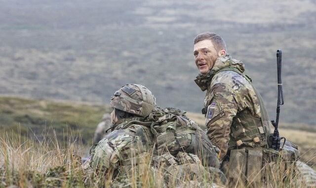 Los soldados de Infantería del Ejército Británico se entrenan en Isla San José.