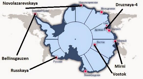 Presencia rusa en la Antártida.