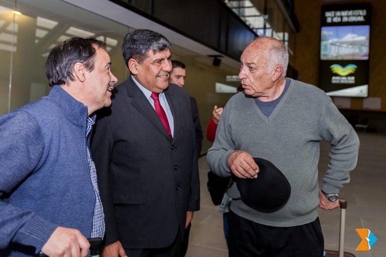 Visita del hijo de Juan Manuel Fangio a Tierra del Fuego