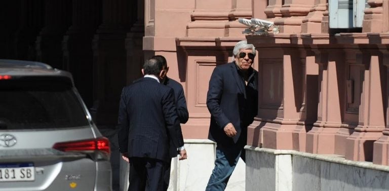 Hugo Moyano en Casa Rosada. (credito: Juano Tesone)