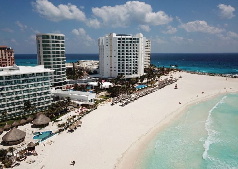 Imagen aérea de Cancún.