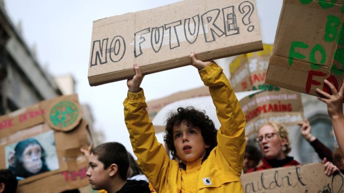 Los carteles más originales de la manifestación contra el cambio climático