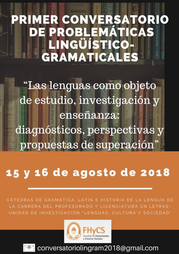 Conversatorio de problemáticas lingüístico-gramaticales en Humanidades el 15 y 16 de agosto