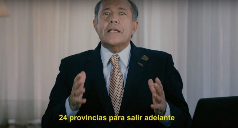 Adolfo Rodríguez Saá durante su campaña electoral de 2015. El mismo error.