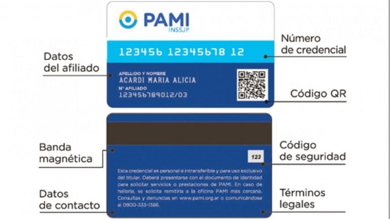 La credencial del PAMI que debe ser activada para su posterior uso.