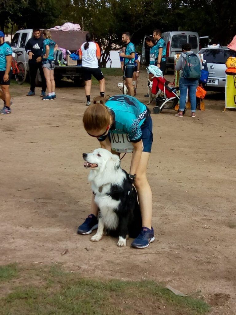 Carrera con sus perros