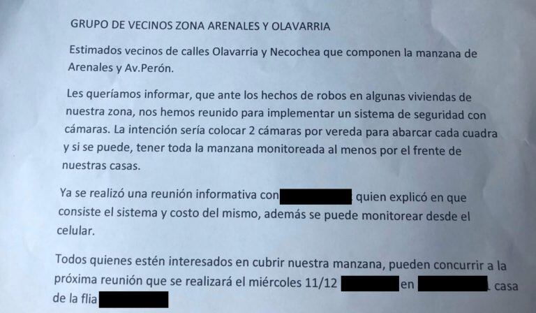 La convocatoria de los vecinos cansados de la inseguridad