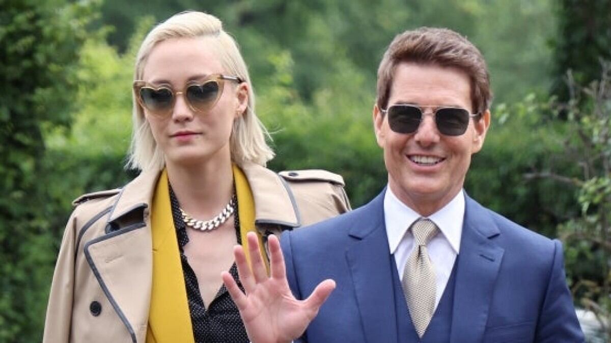 Pom Klementieff y Tom Cruise.