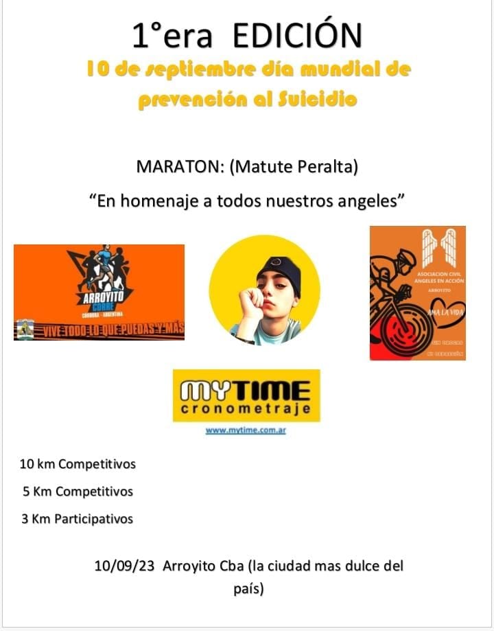 Maraton Arroyito Prevencion al suicidio