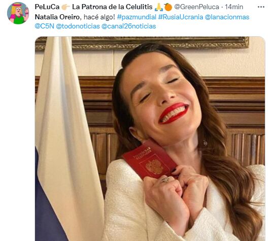 Natalia Oreiro es tendencia en Twitter.