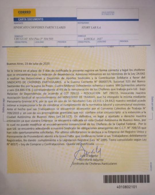 Carta documento contra StoryLab, la productora de Nacho Viale, el nieto de Mirtha Legrand.