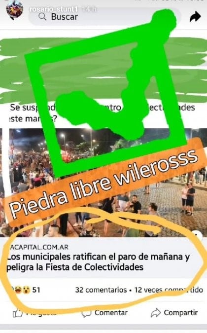 Picadas en la Florida por el paro de los municipales. (Instagram)