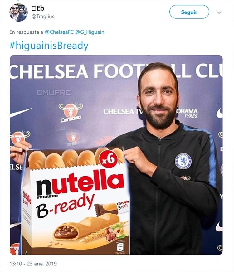 Hinchas del Milan se burlan de Gonzalo Higuaín por una foto en la que aparece ocultando un paquete de dulces.