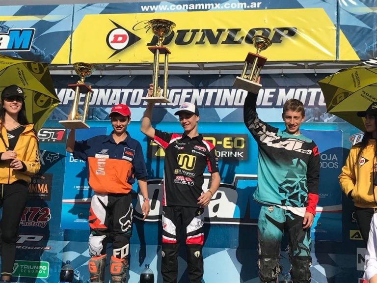 El cordobés de Villa Dolores Jeremías Pascual, ganador en La Rioja, quinta fecha del Argentino de Motocross 2018.