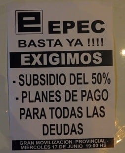 Movilización en reclamo a EPEC