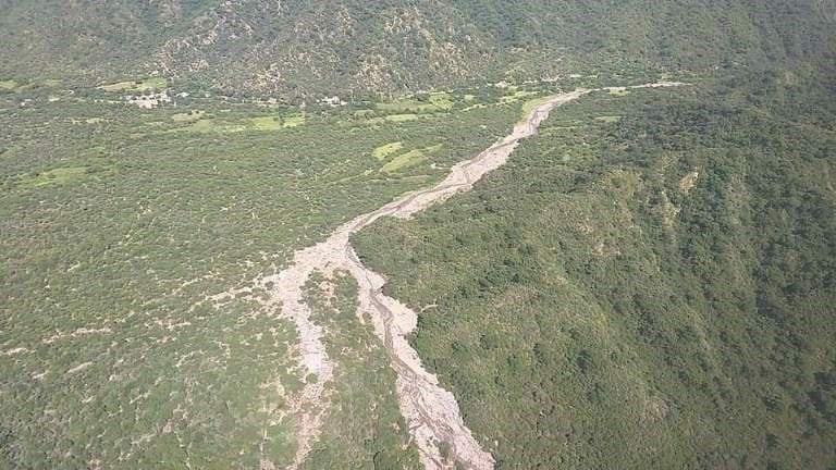 Imágenes desde el vuelo de inspección en Capayán (Foto: El Esquiú)