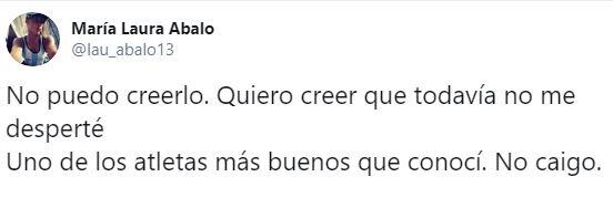 La exremera argentina María Laura Ábalo despidió a Braian Toledo. (Twitter)