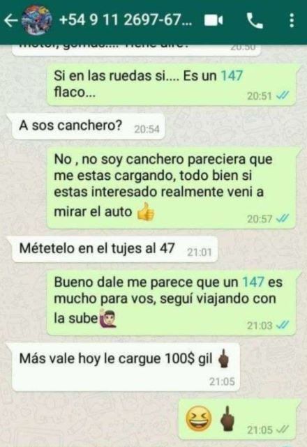 Insólita pelea por la venta de un 147