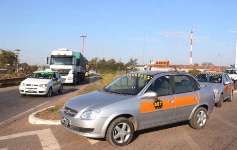 Protesta de taxistas en Resistencia. (Foto: Diario Norte)