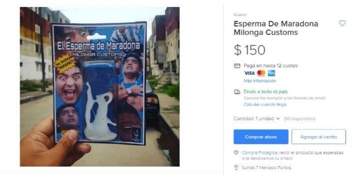 Furor por el juguete del esperma de Diego Maradona. (Web)