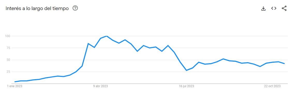 Así varió el interés durante el año en Argentina.