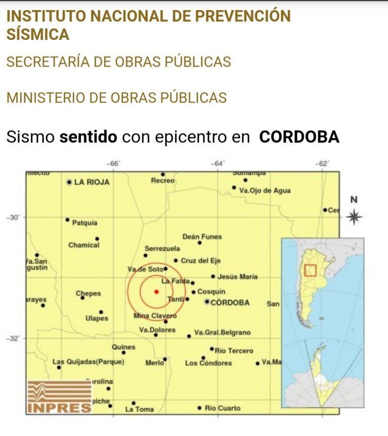 Informe INPRES, miércoles 17 de junio. (Foto: captura de pantalla).