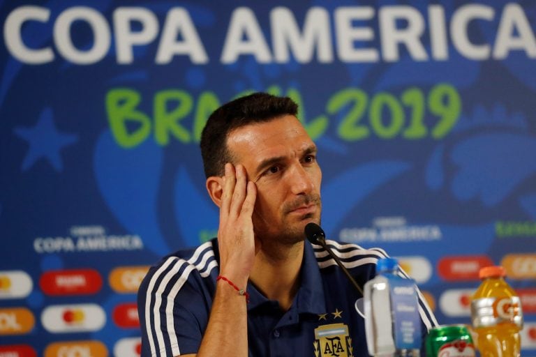 Lionel Scaloni, en conferencia de prensa. (AP)