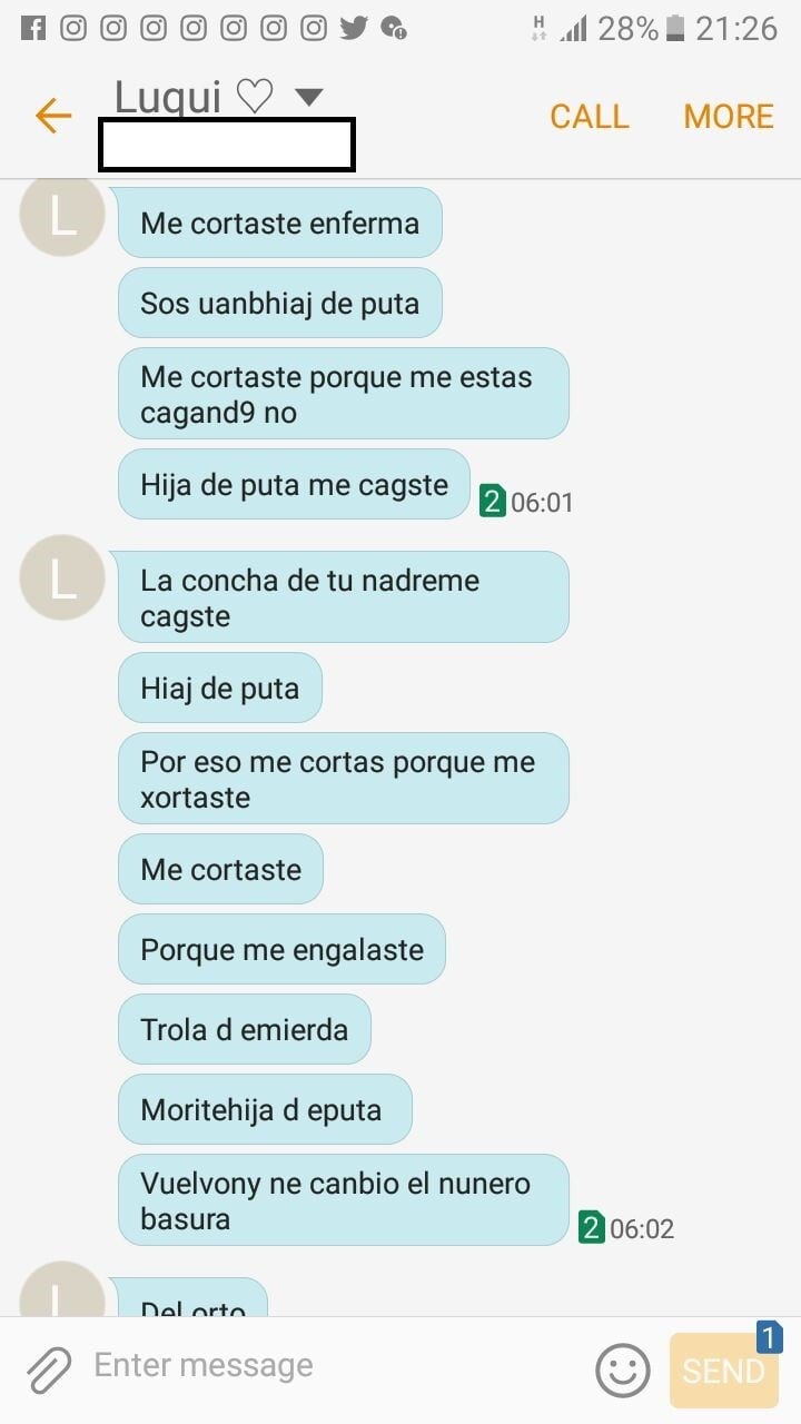 Los chats que difundió Stephanie Calo para escrachar a su expareja por violencia de género.