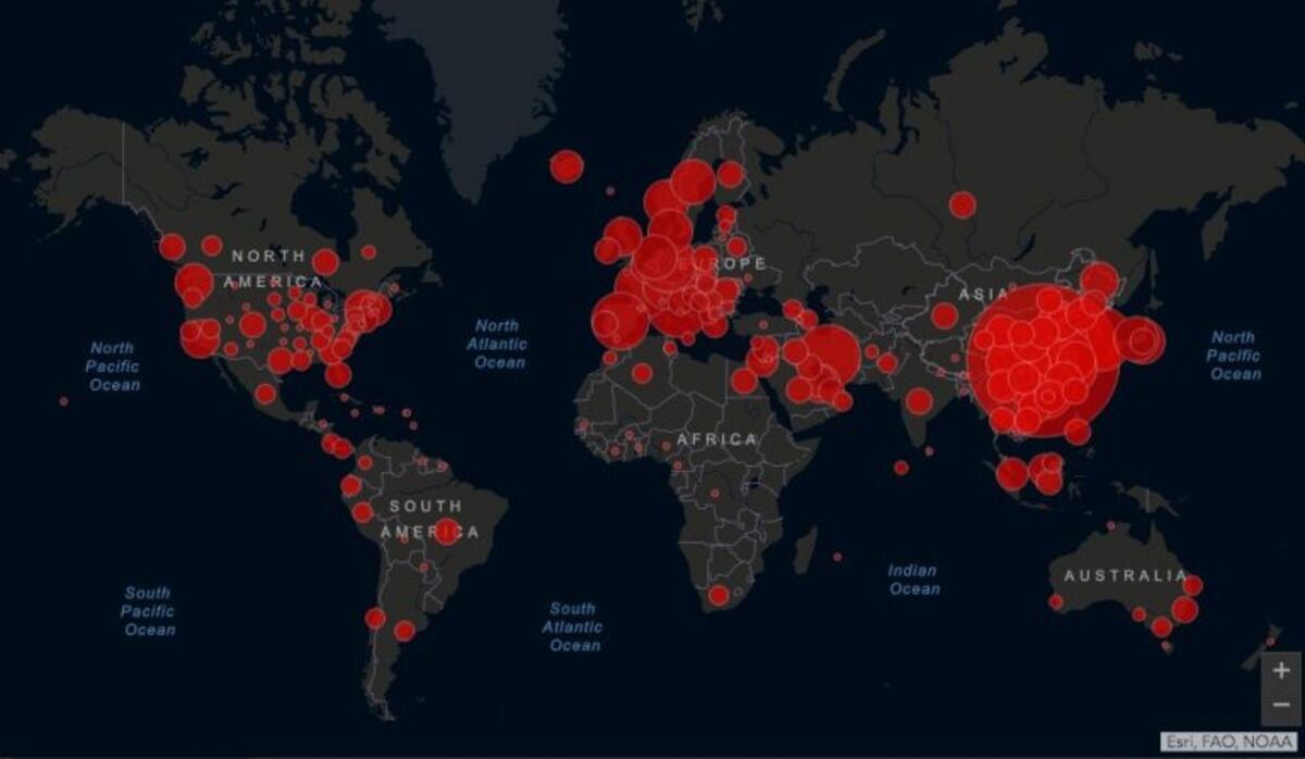 Coronavirus: el mapa que muestra el avance de la pandemia, minuto a minuto