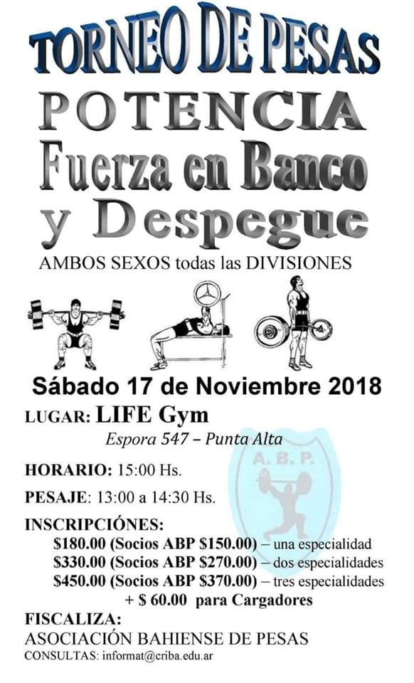 Torneo de Pesas en Punta Alta