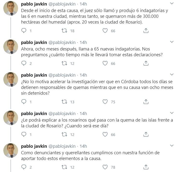 Pablo Javkin le respondió al Juez de Entre Ríos (Captura Twitter)