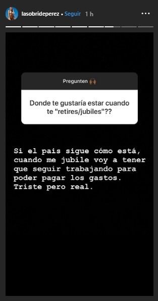 Sol Pérez criticó la economía del país. (Instagram @lasobrideperez)