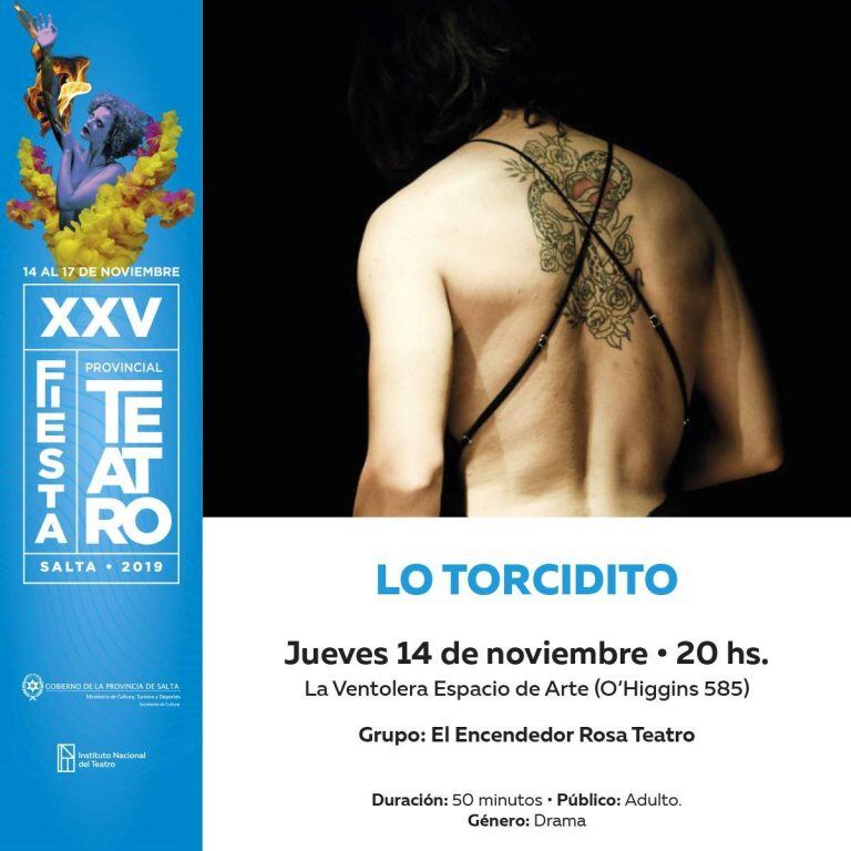 XXV Fiesta Provincial del Teatro este jueves 14 (Facebook INT Representación Provincial Salta)