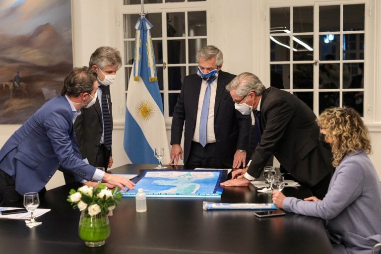 Alberto Fernández en la presentación de los proyectos de Ley.