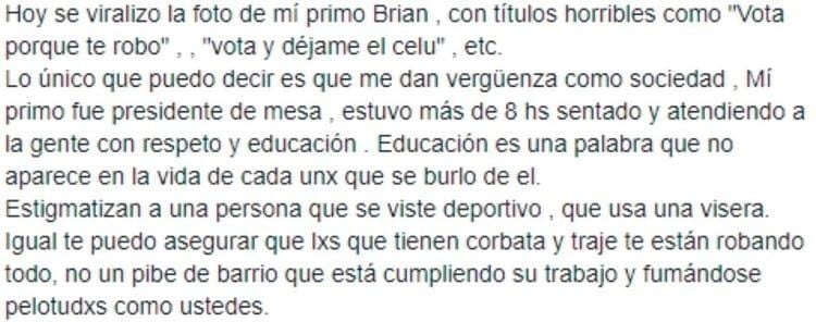 El descargo de la prima de Braian (Web)