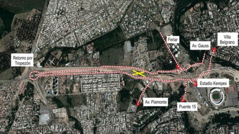 Redireccionamiento de tránsito por obras en el anillo de cierre de Circunvalación.