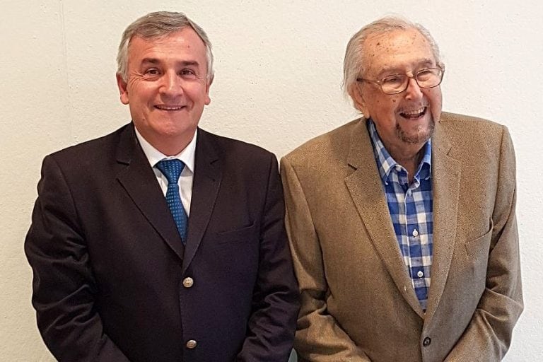 El gobernador Gerardo Morales visitó al arquitecto César Pelli en su estudio en Nueva York, en febrero de 2018.