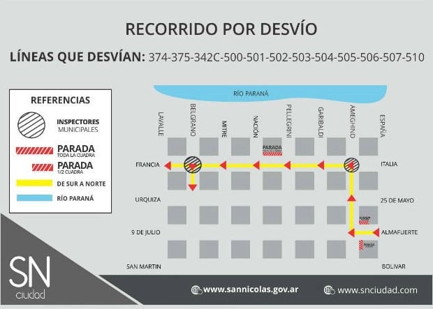 Mapa del nuevo recorrido. (Municipalidad)