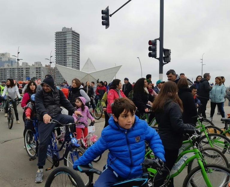 El Barquito de Papel de Puerto Norte fue elegido para poner en marcha la bicicleteada. (@malvaradomr)