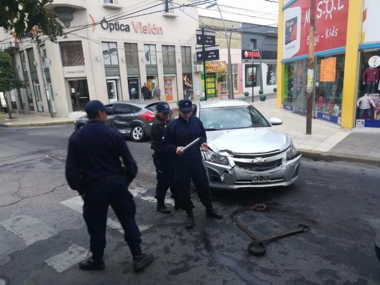 Choque en el centro de San Luis