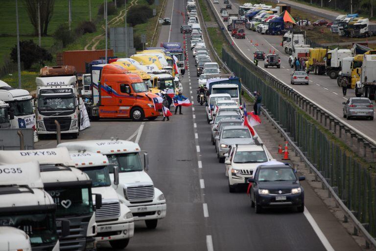 Protesta de camineros por seguridad en Chile. (REUTERS)