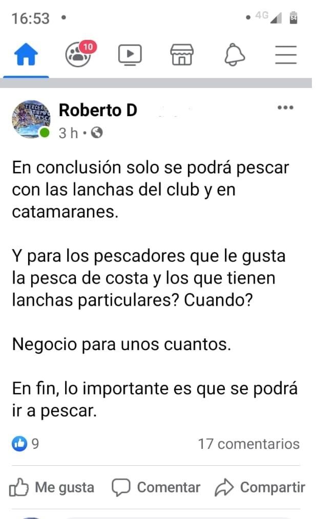 Tras ser oficializado el anuncio, las redes sociales fueron la caja de resonancia de la opinión de los pescadores.