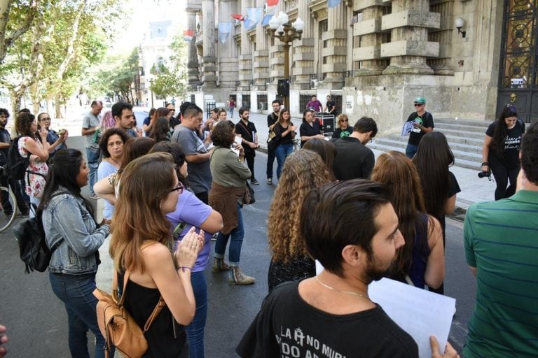 Manifestación de ATE en la plaza San Martín.