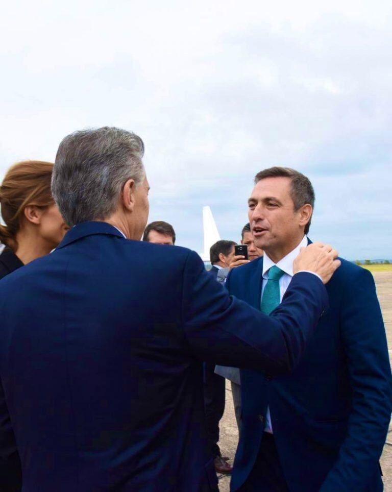 Mauricio Macri en Córdoba, con el intendente Ramón Mestre.