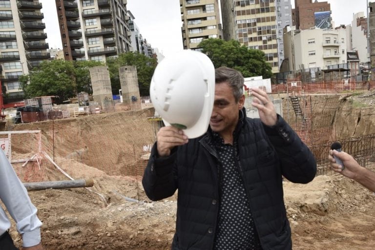 Mestre en las obras de Plaza España.