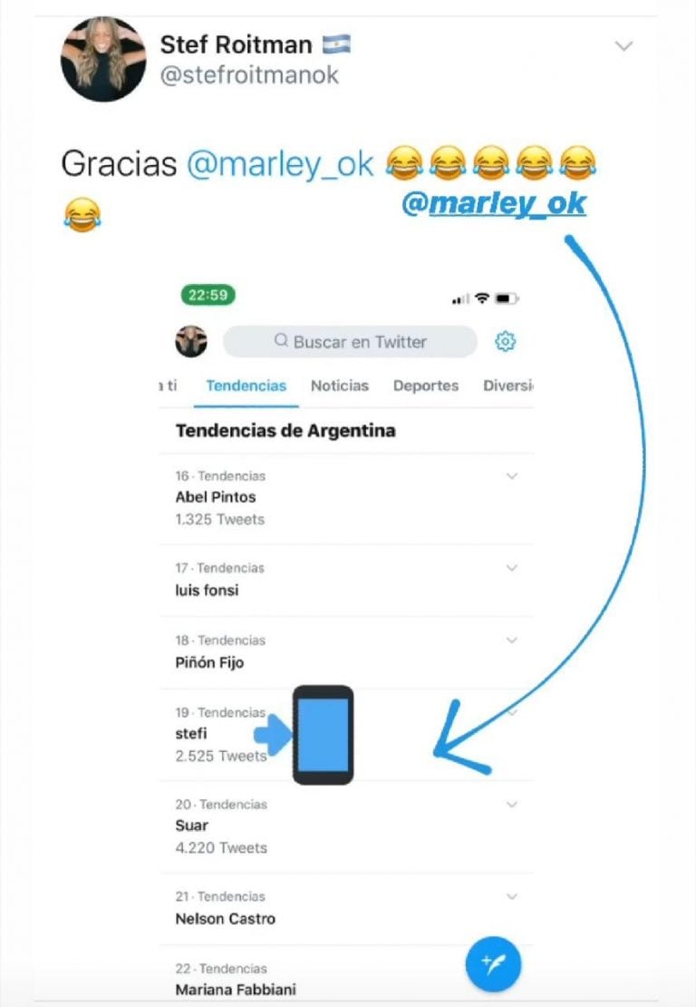 Stefi le agradeció a Marley por convertirla en tendencia (Foto: captura Instagram)