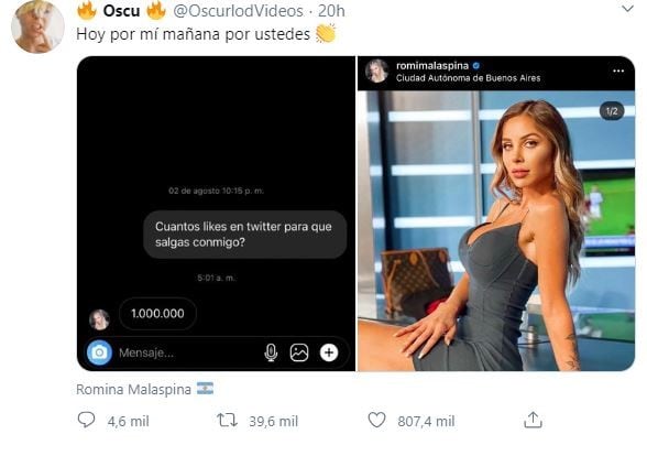 Oscu publicó las capturas. (Twitter: OscurlodVideos).