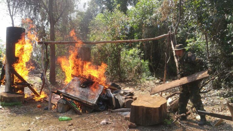 Los campamentos fueron incinerados y los cultivos destruidos