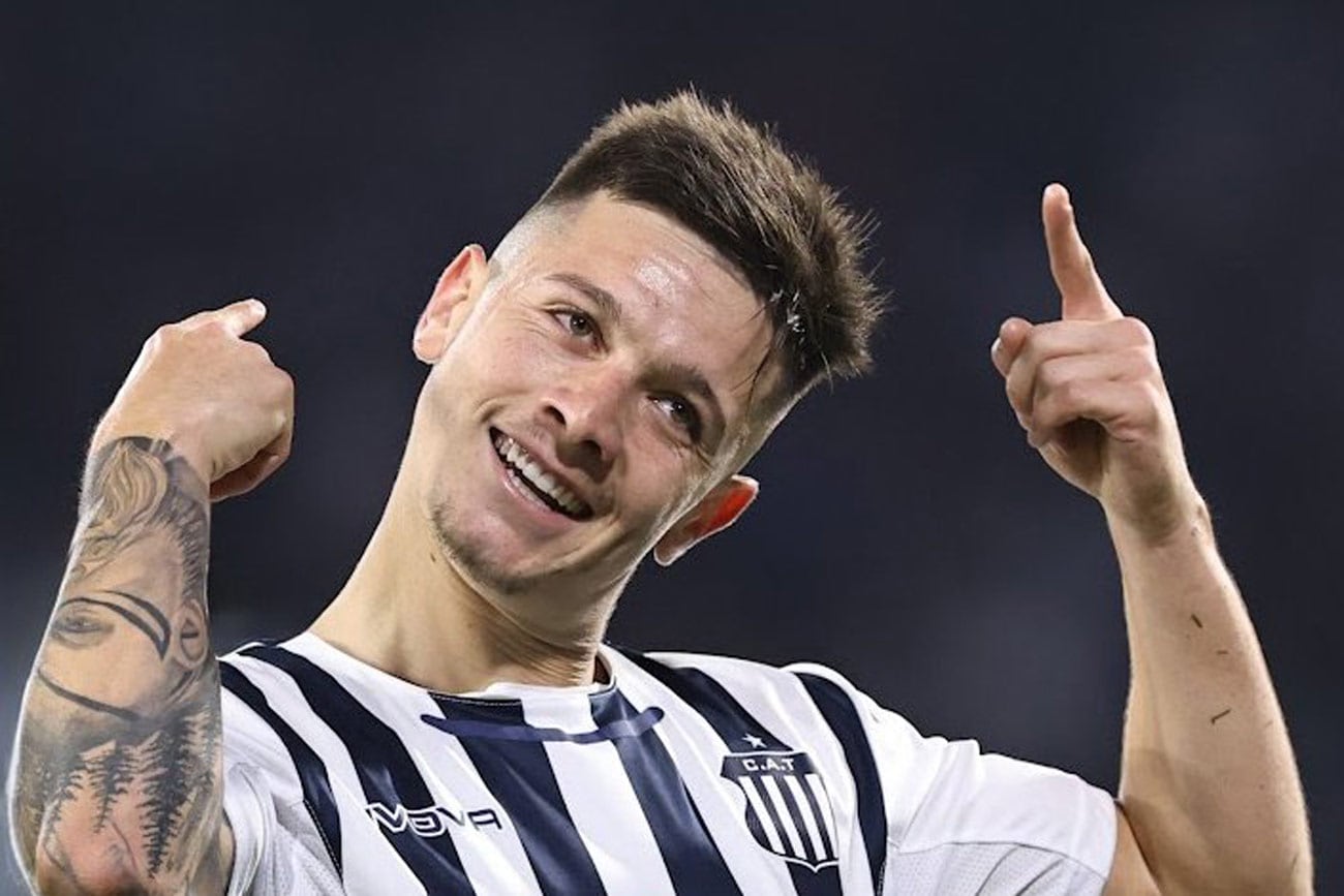 Rodrigo Garro festejando el 1-0 de Talleres ante River por la Copa Argentina. (Prensa Talleres)