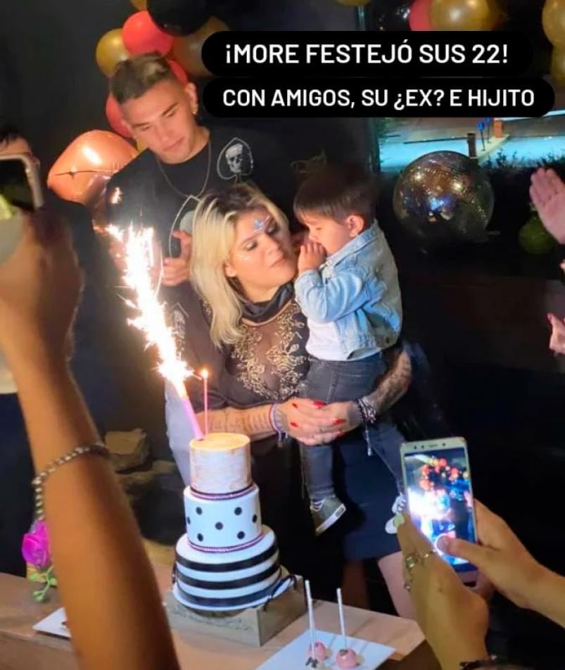 Morena Rial junto a su hijo y su expareja Facundo Ambrosioni.